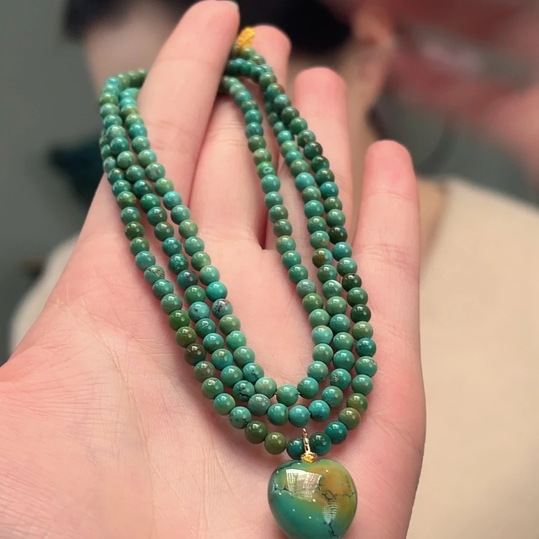 迪***合绿松石未镶嵌颈饰