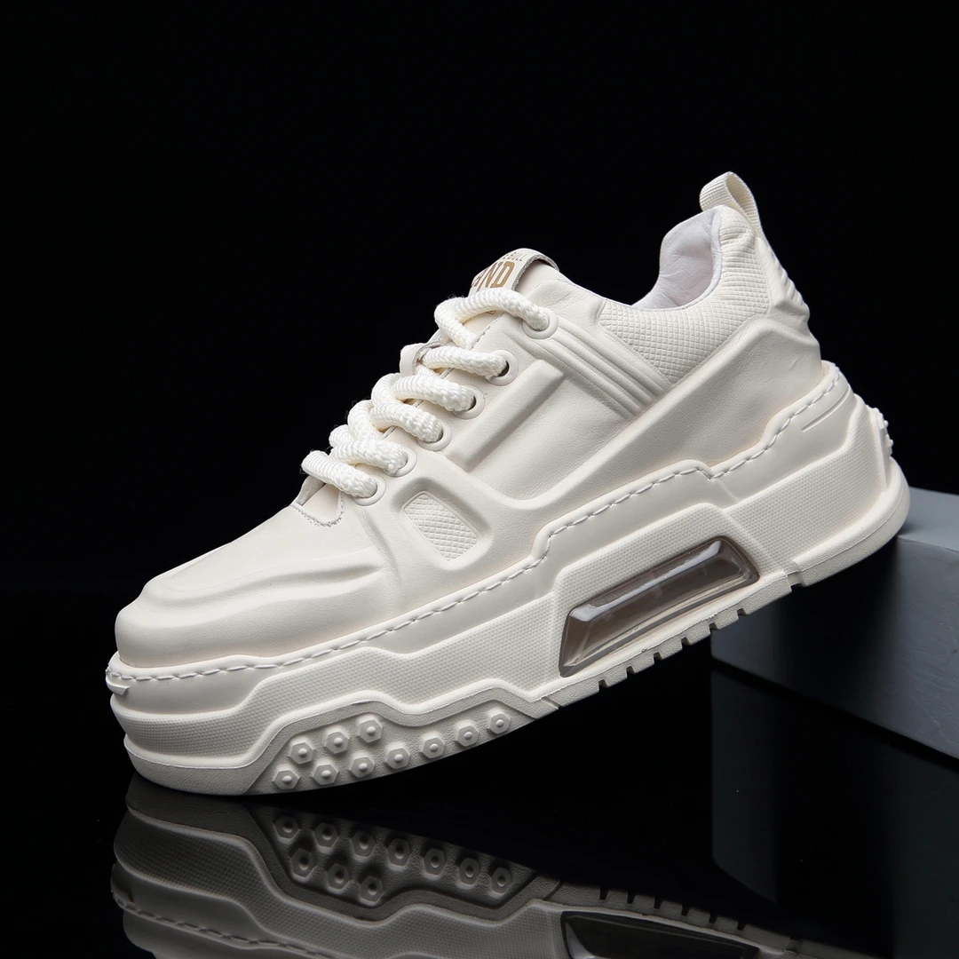 高奢厚底增高潮鞋头层牛皮时尚百搭板休闲鞋