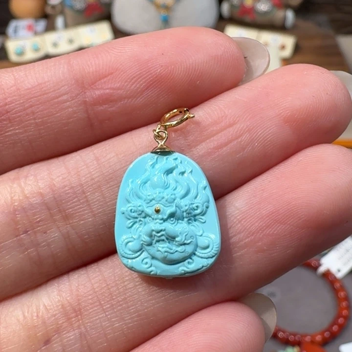 绿松石18K金镶嵌小滴流