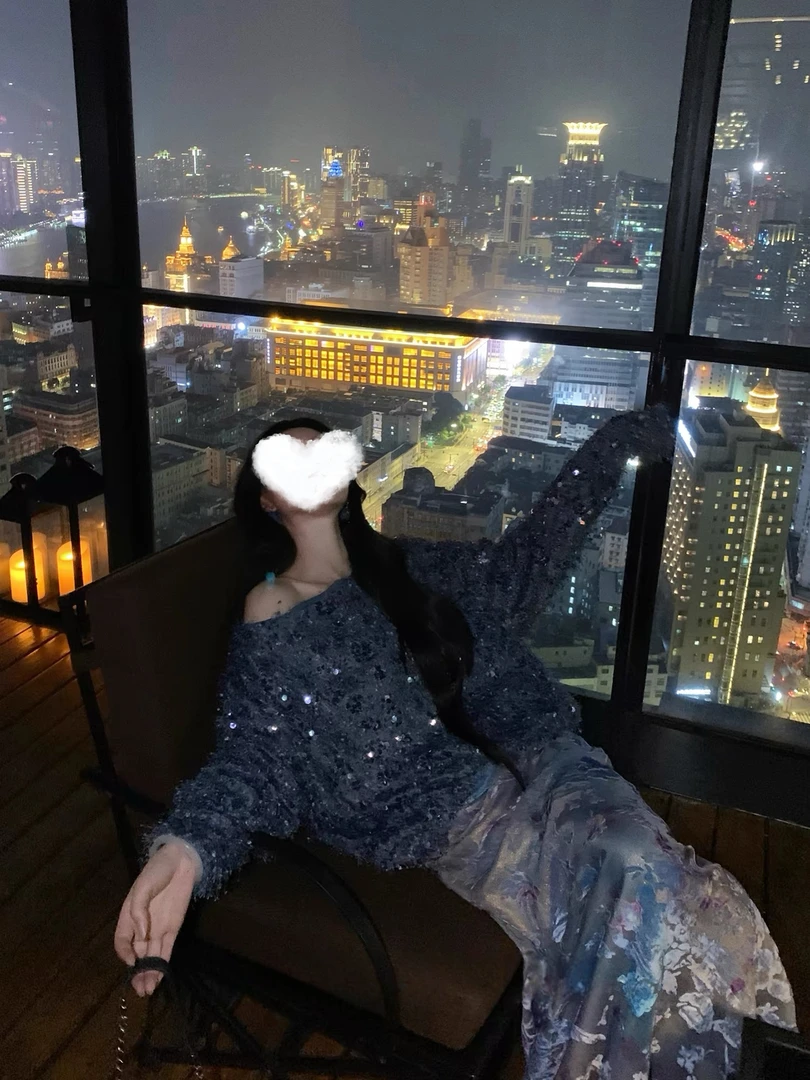 【凝夜雾花】新中式V领亮片毛衣半裙套装