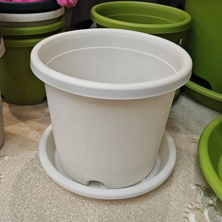 树脂四季盆外口径17，白色带托10个