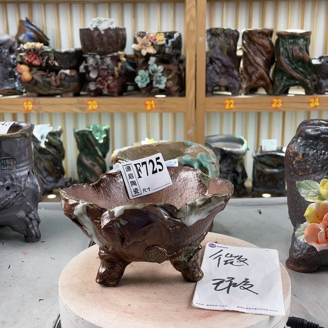 紫砂花盆手工制作默认微瑕725