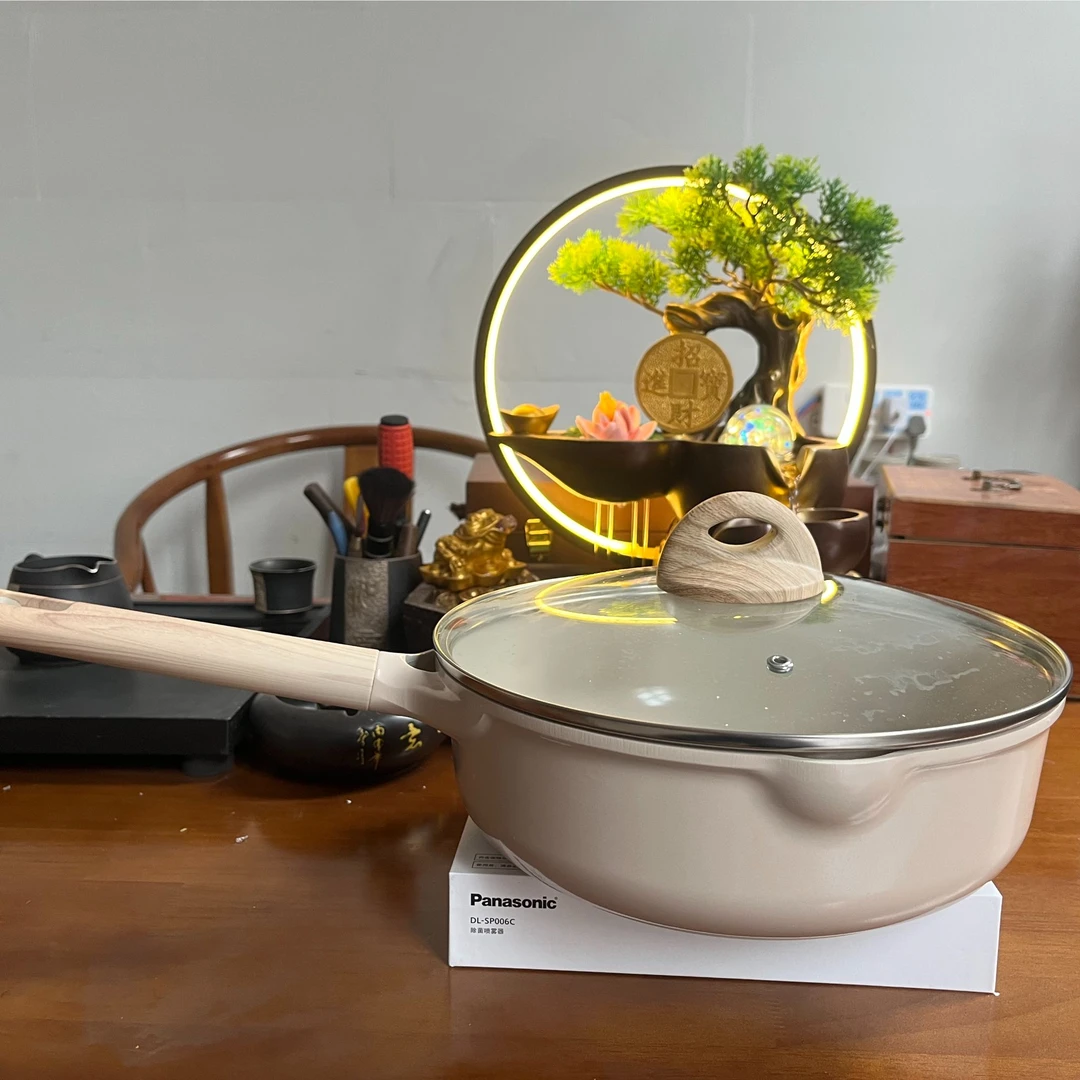 26cm小卡斑鸠色撤柜陶瓷煎炒锅带盖高品质不粘锅全灶具通用微瑕疵