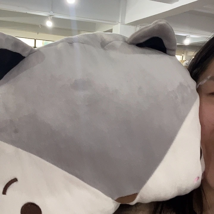 三醋酯纤维天丝棉灰色狐狸枕头
