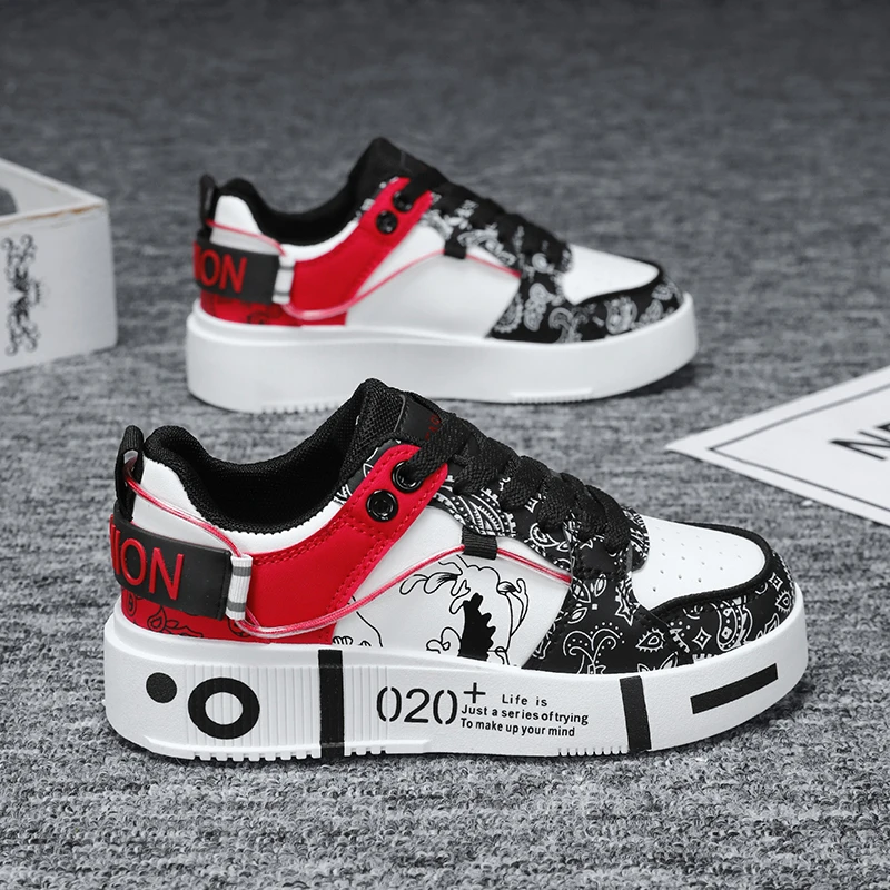 男童2025秋季新款中大童板鞋青少年休闲皮面男孩初中小学生运动鞋