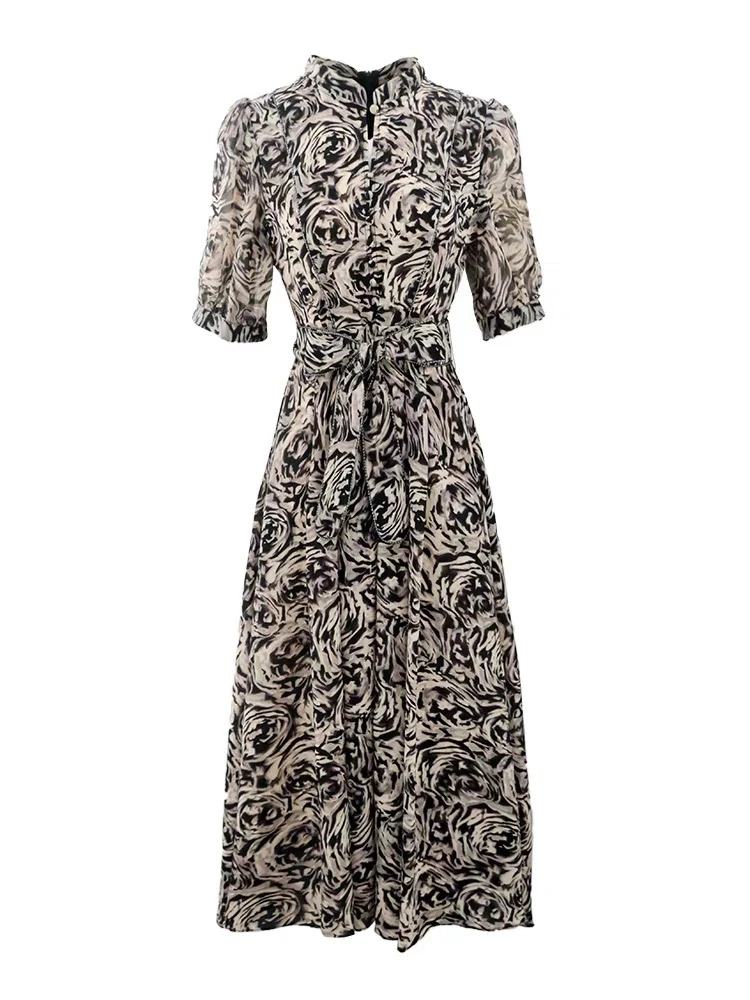 2025款米兰夏季法式复古显瘦气质连衣裙