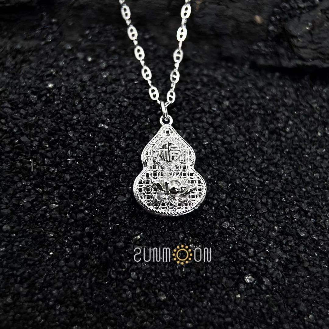 坠链均925银 SUNMOON福字莲花葫芦双面双戴ins设计师轻奢小众百搭
