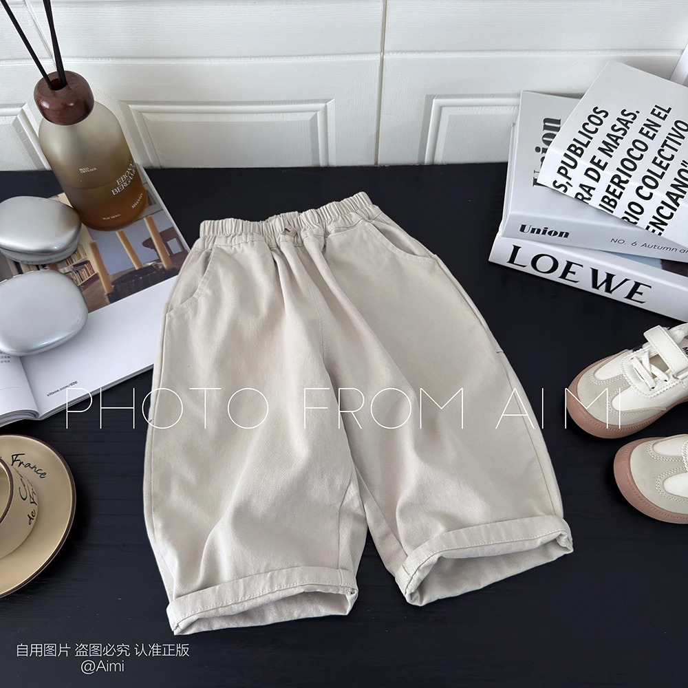 儿童秋款休闲裤新款男童纯棉长裤中小童百搭宝宝时尚纯色直筒裤潮