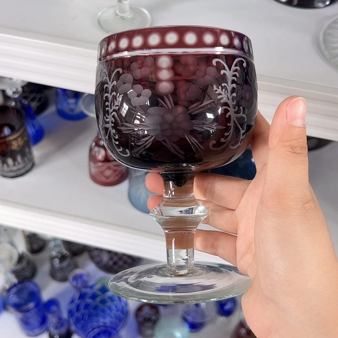 水晶玻璃高脚款微瑕一个