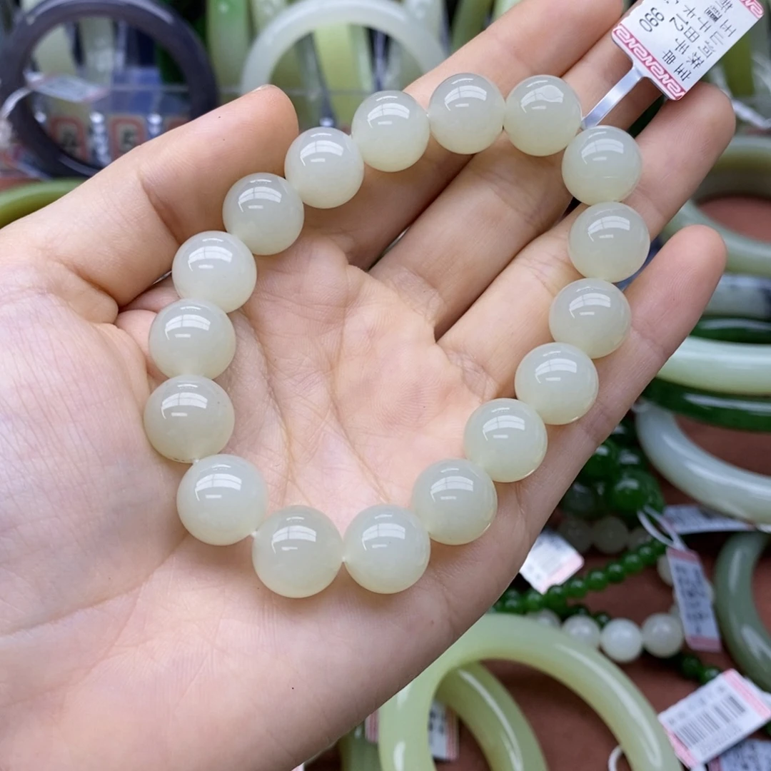 和田玉未镶嵌手串卡12