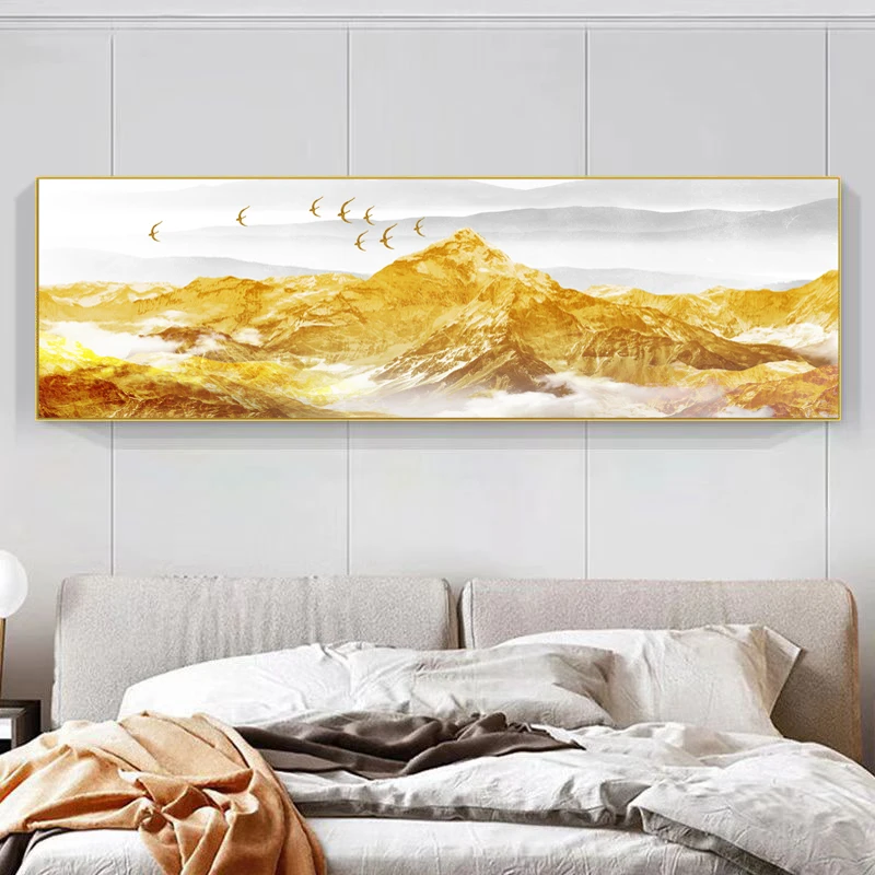 背靠金山现代简约客厅卧室装饰画新款温馨主卧床头挂画轻奢风壁画