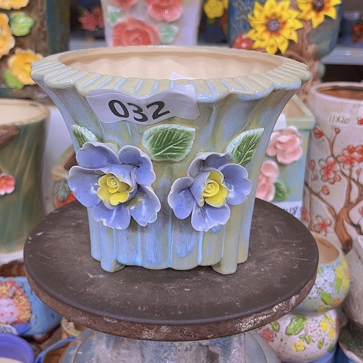 紫砂花盆粗陶材质多肉花盆发货十个