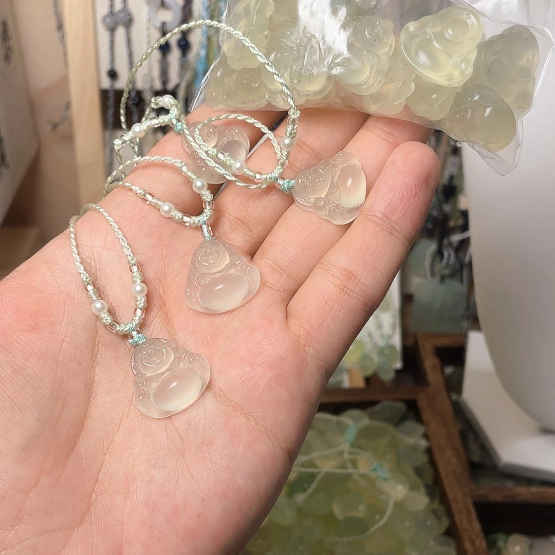 蛇纹石玉合金颈饰