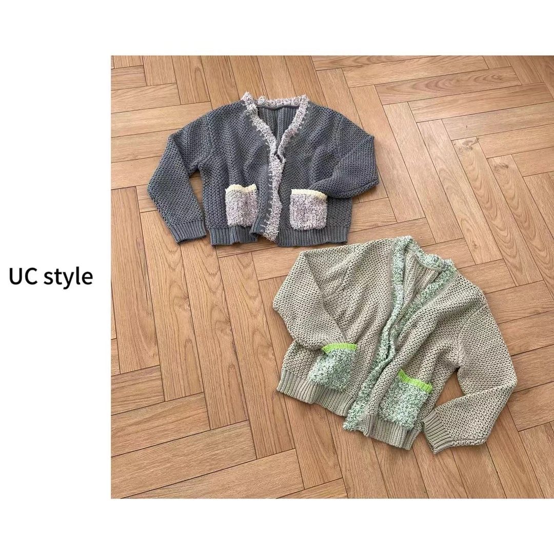 UC24S010撞色边边宽松款针织开衫主播穿S码