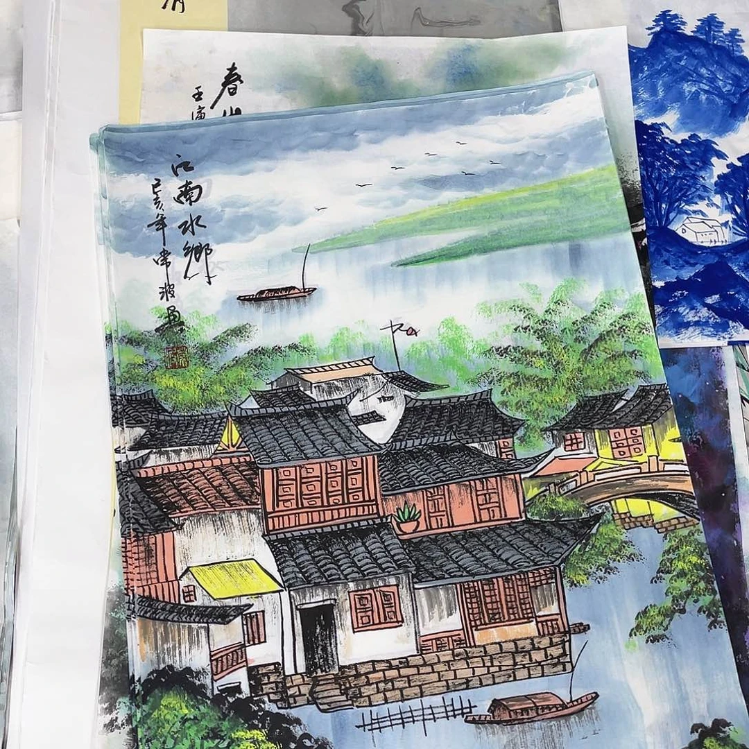 国画作品小姐姐放漏…