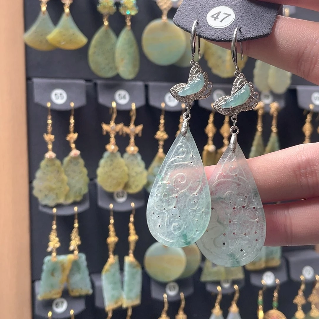 翡翠未镶嵌耳饰翡翠