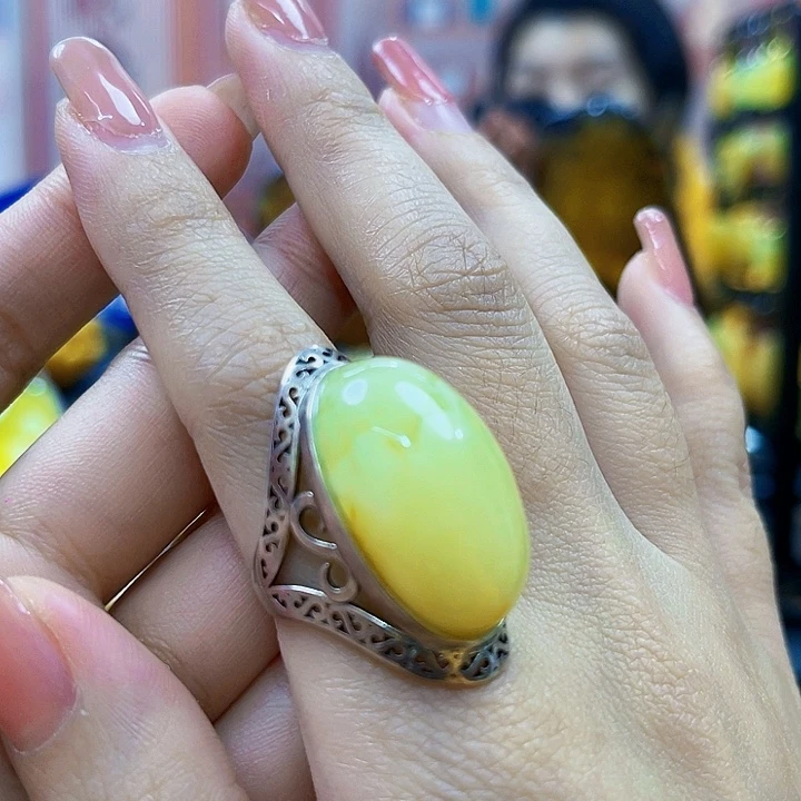 蜜蜡银S925镶嵌裸石