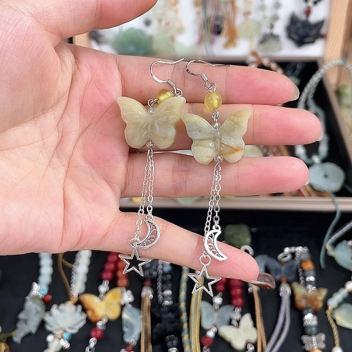 蛇纹石玉合金颈饰