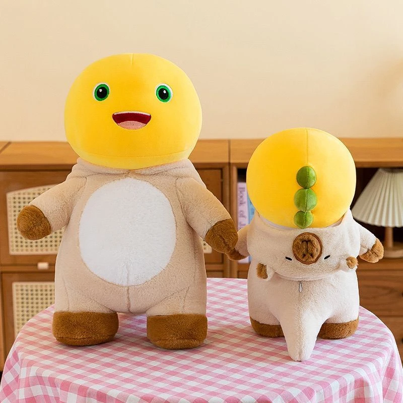 卡皮巴拉水豚变身奶龙创意公仔儿童毛绒玩貝可爱玩偶情侣生日礼物