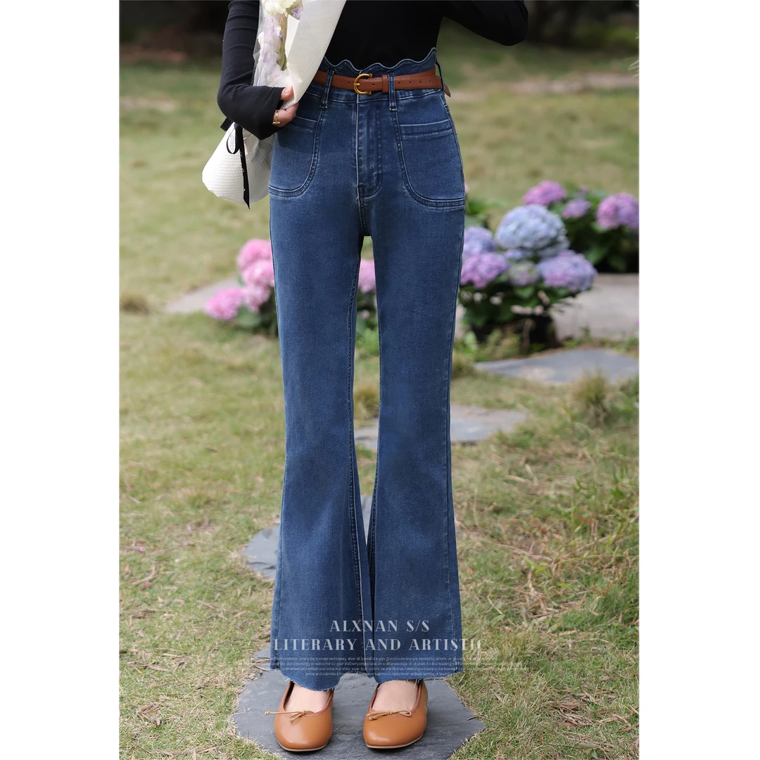 【品牌撤柜款ZB】复古牛仔裤女2025新款修身高腰显瘦裤子LXN28628