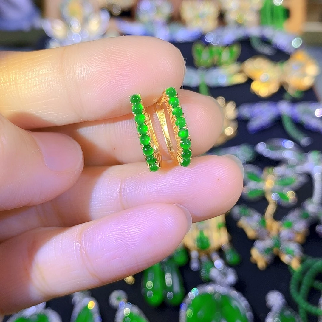 吊坠(不含链)银S925镶嵌翡翠