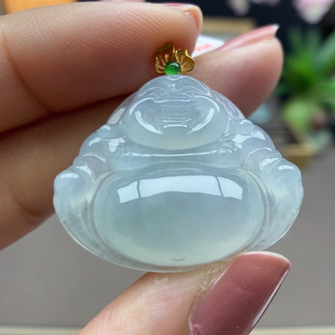 翡翠18K金镶嵌颈饰吊坠41