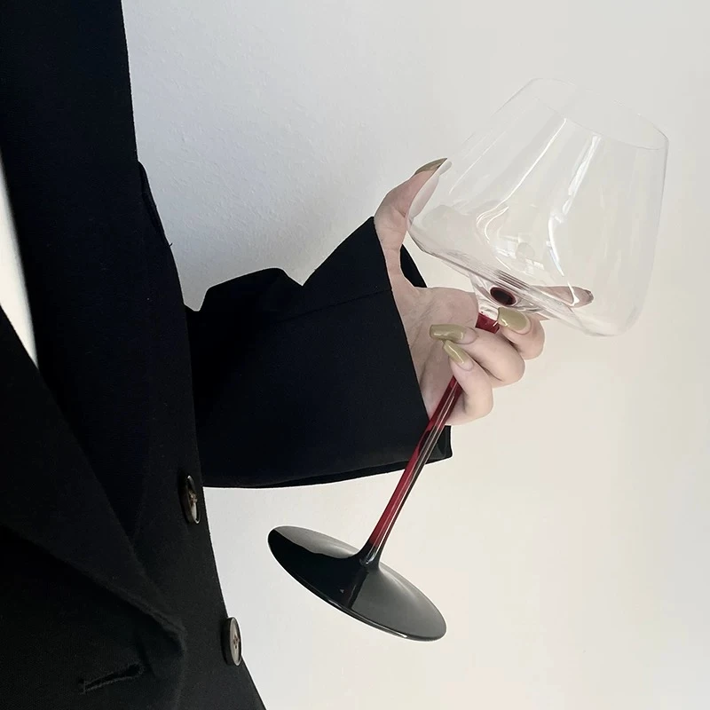 红酒杯套装大肚家用轻奢高档勃艮第高脚杯红杆葡萄酒杯