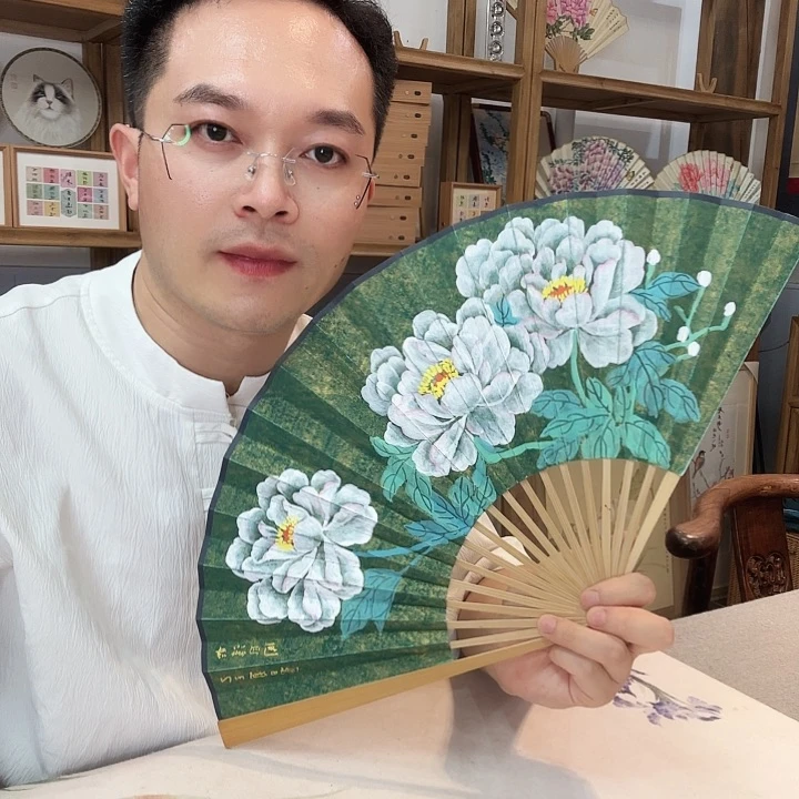纸手绘作品折扇九寸折扇九寸折扇九寸
