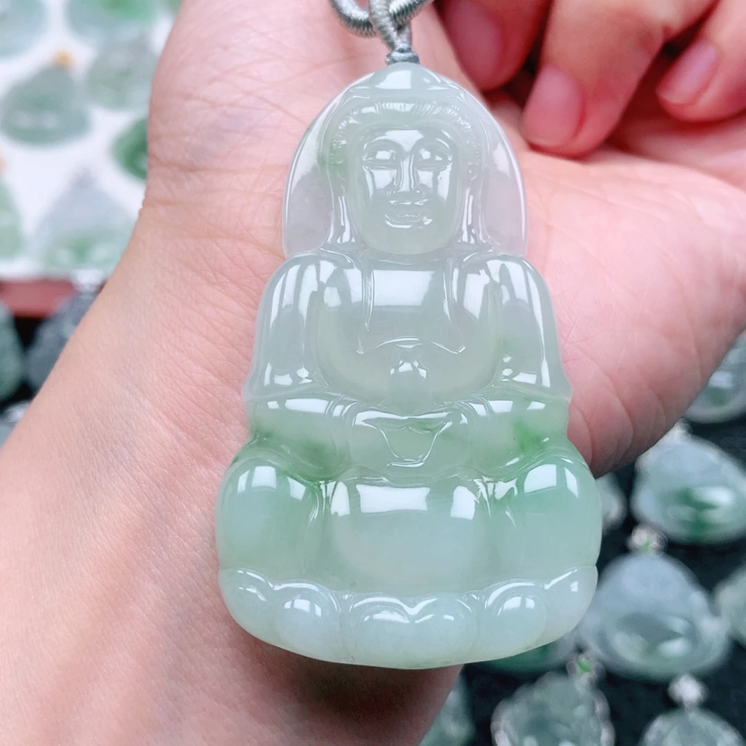 吊坠(不含链)18K金镶嵌翡翠