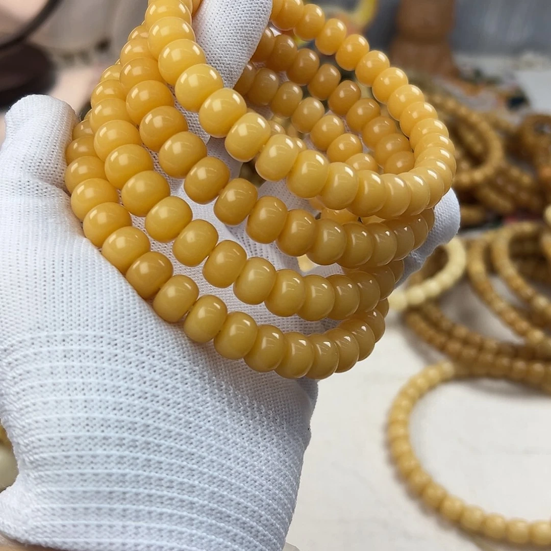 菩提根/象牙果手串11干磨面小料药片纯色