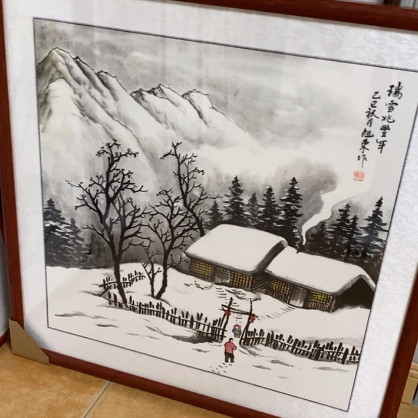 【闪购商品】国画手绘国画带框70.70