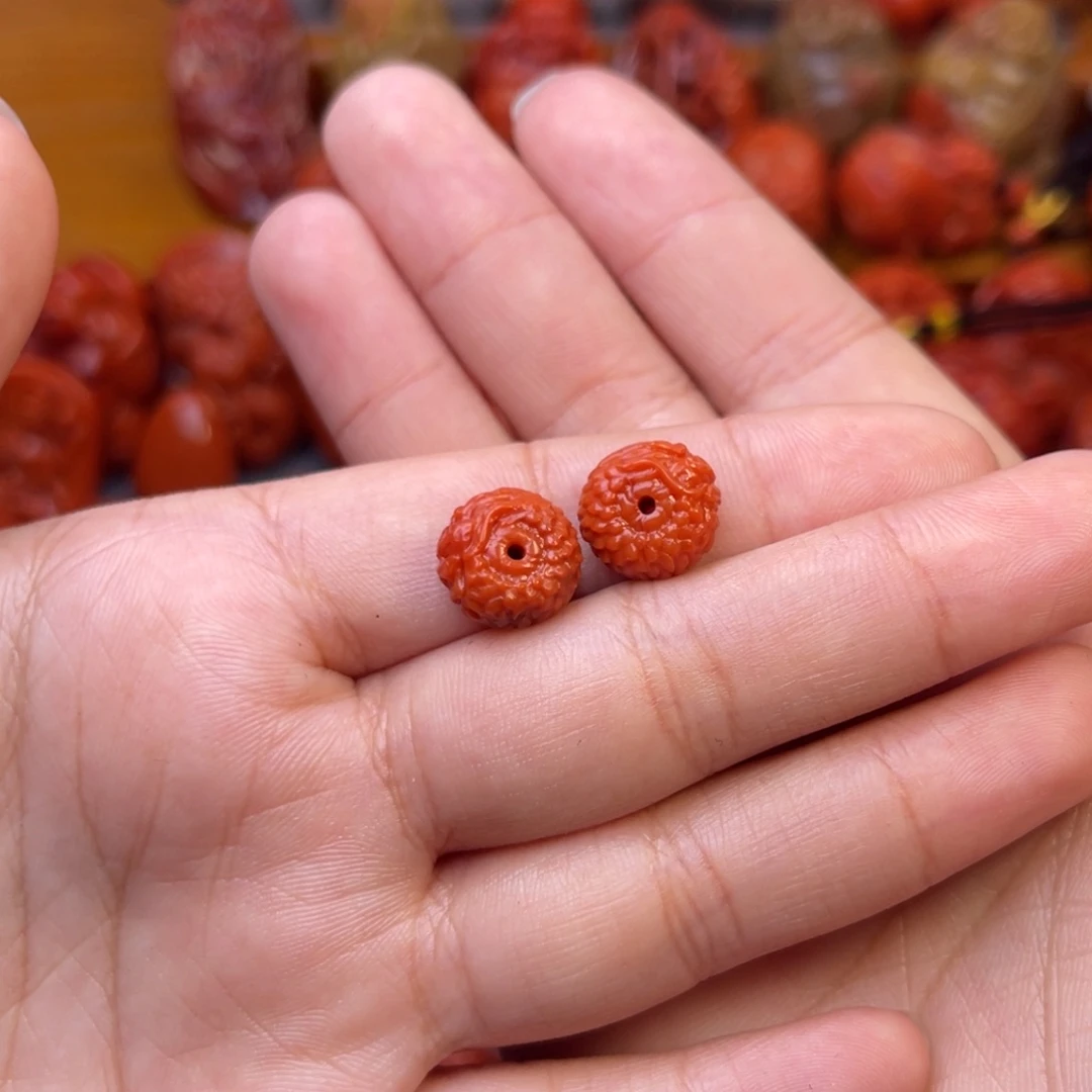 拳***超南红玛瑙未镶嵌川料瓦西龙扣12mm尺寸