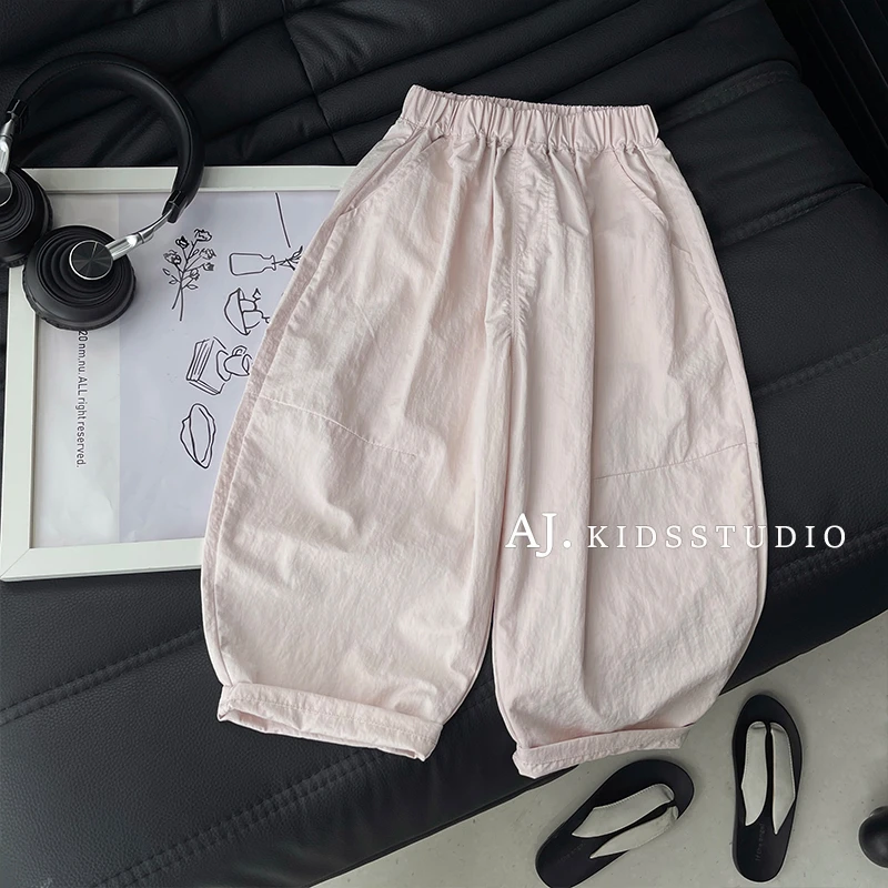 Q【冰皮气球裤】阿卷夏男女童透气纯色速干薄款九分凉凉裤MPG6266