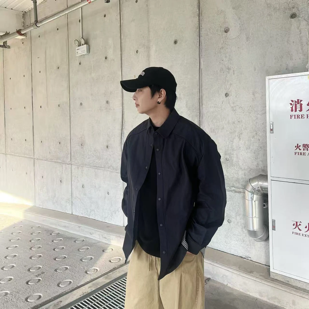 胡先生25ss秋季百搭高街宽松设计条纹衬衫外套C122