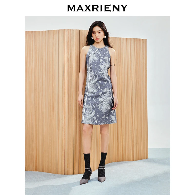 MAXRIENY欧若新中式国风改良旗袍复古韵味连衣裙气质感