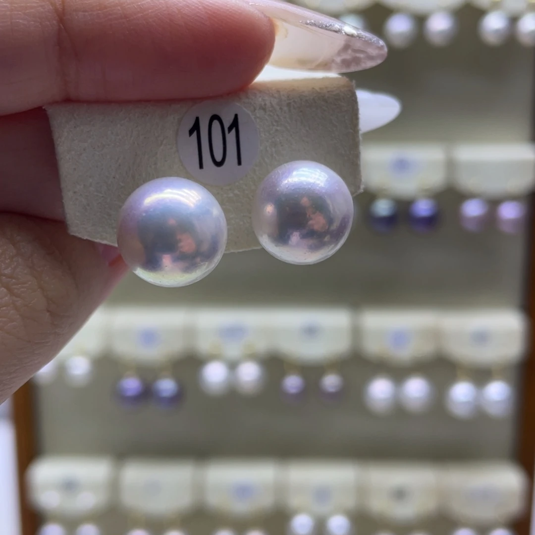 淡水珍珠耳饰18K金镶嵌