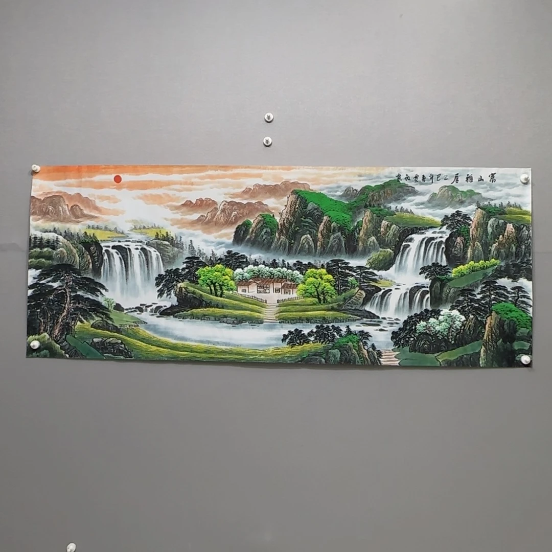 国画横幅六尺精品山水贾敏