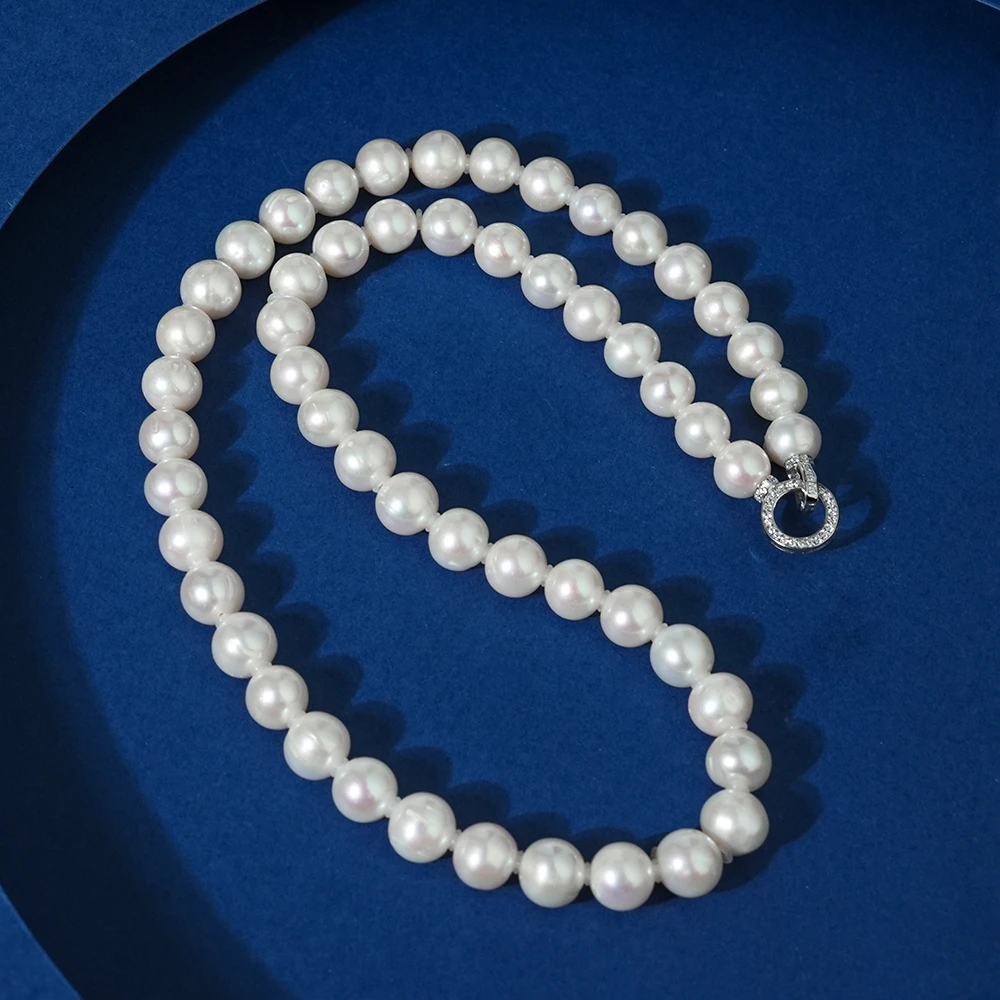 7.5-8.5mm洛樱 银925无核淡水珍珠项链冷白强光微瑕百搭45cm