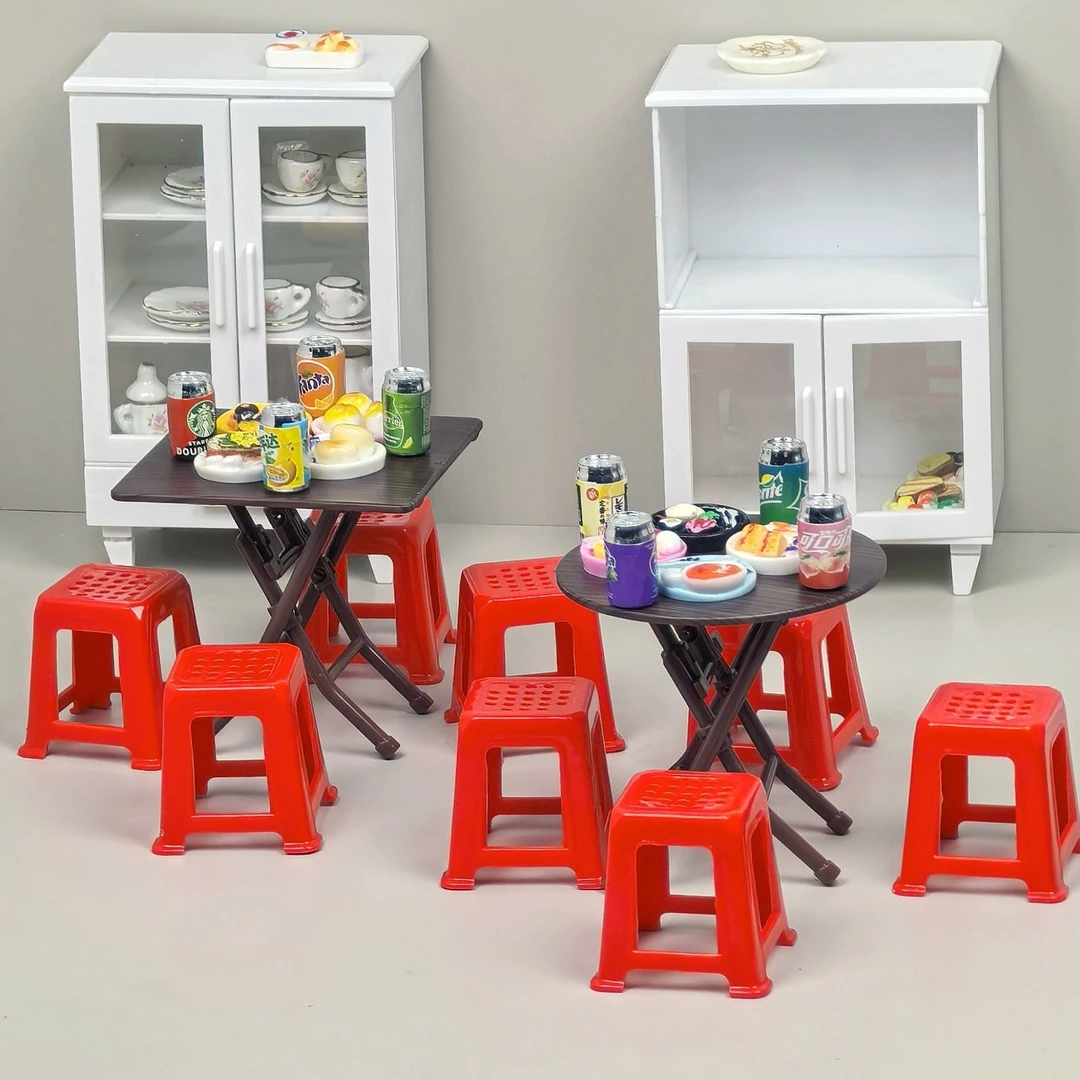 【新品热卖】迷你微缩桌椅玩具套装DIY模型娃娃屋家具装饰摆件
