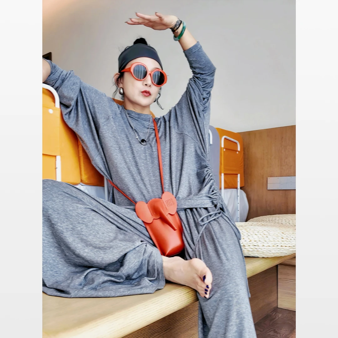 初时在CSZ【迦境】0碳天丝羊毛懒人必备纸片人弹力老钱风套装 20178