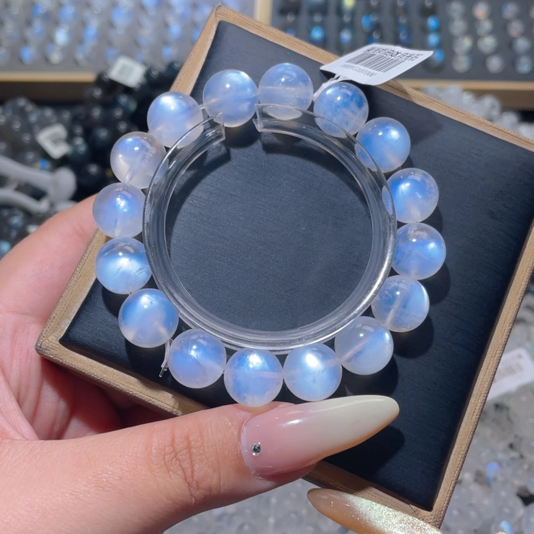 未镶嵌长石手链蓝月光手链12mm