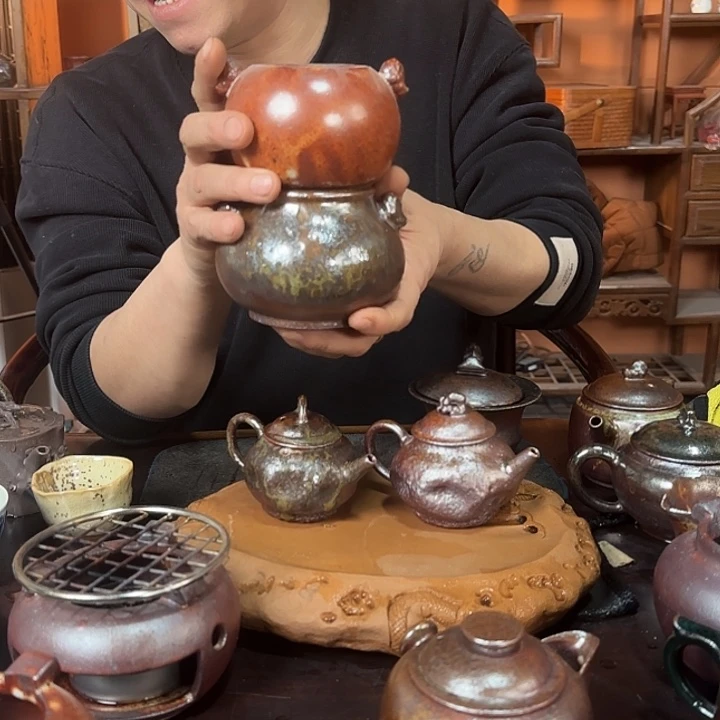 紫砂柴烧香插差插