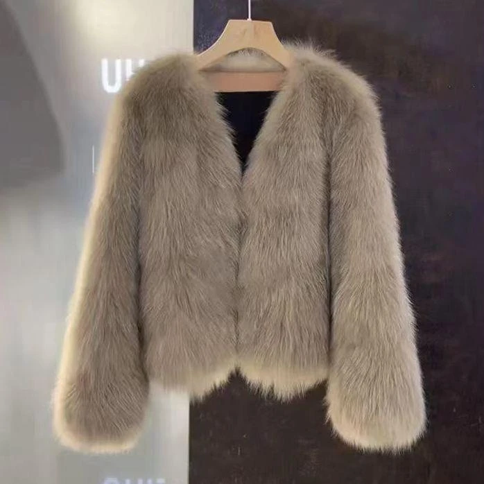 气质网红时尚百搭秋冬女装冬季短外套小香风简约宽松韩版爆款仿皮