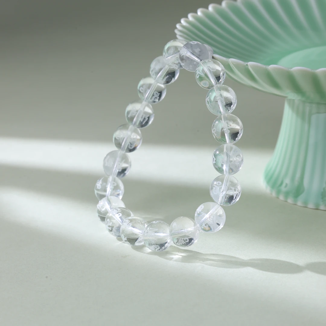 【央博玉】白水晶六字箴言手链-YB93820195-多样性发一|BSJ5