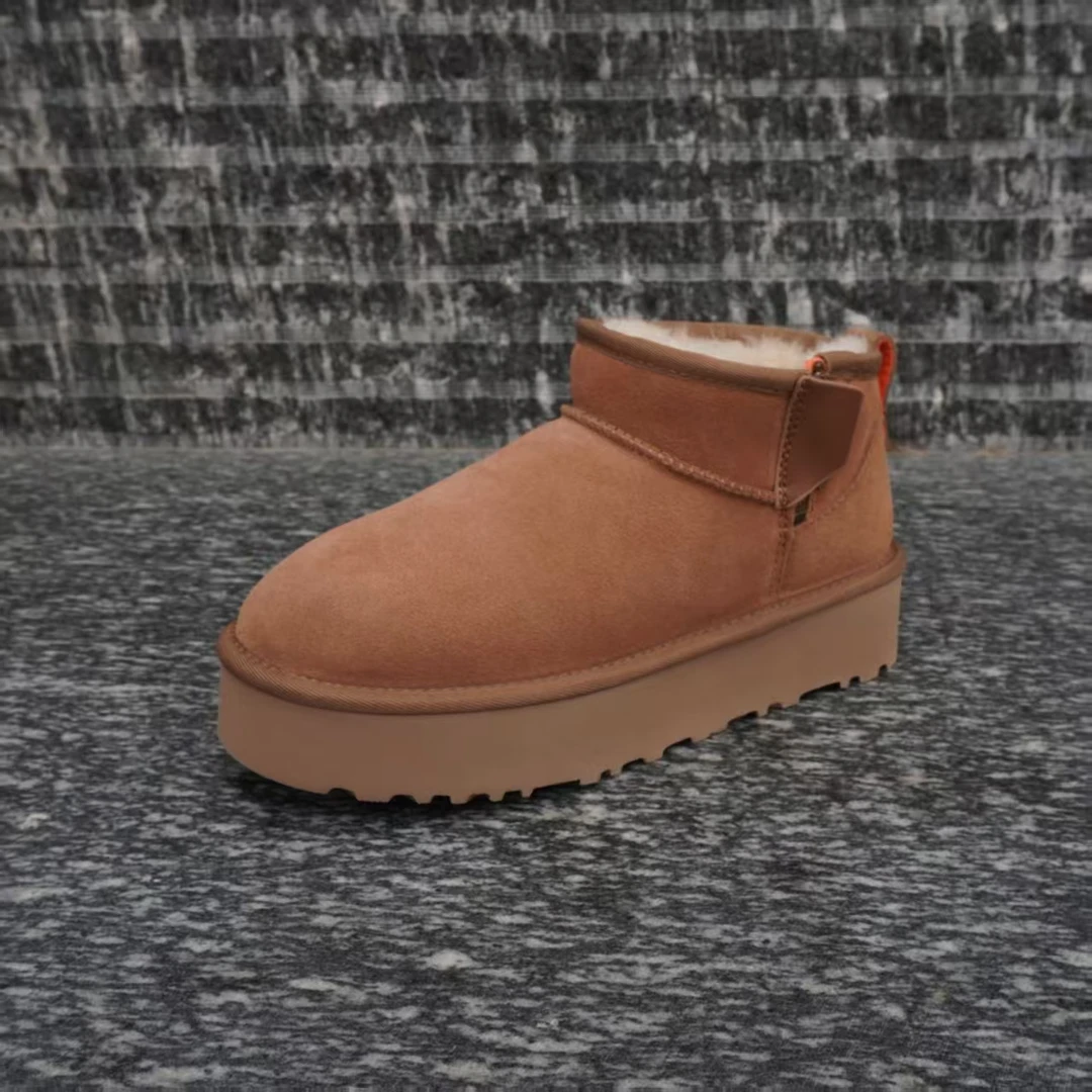 【厚底侧拉链】冬雨同款低筒羊皮毛加厚保暖雪地靴