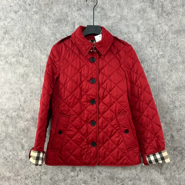 95新 BURBERRY/博柏利 Burberry红色菱格纹棉服
