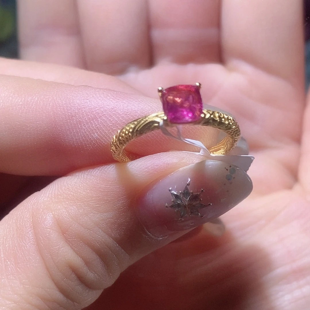 碧玺戒指银S925镶嵌