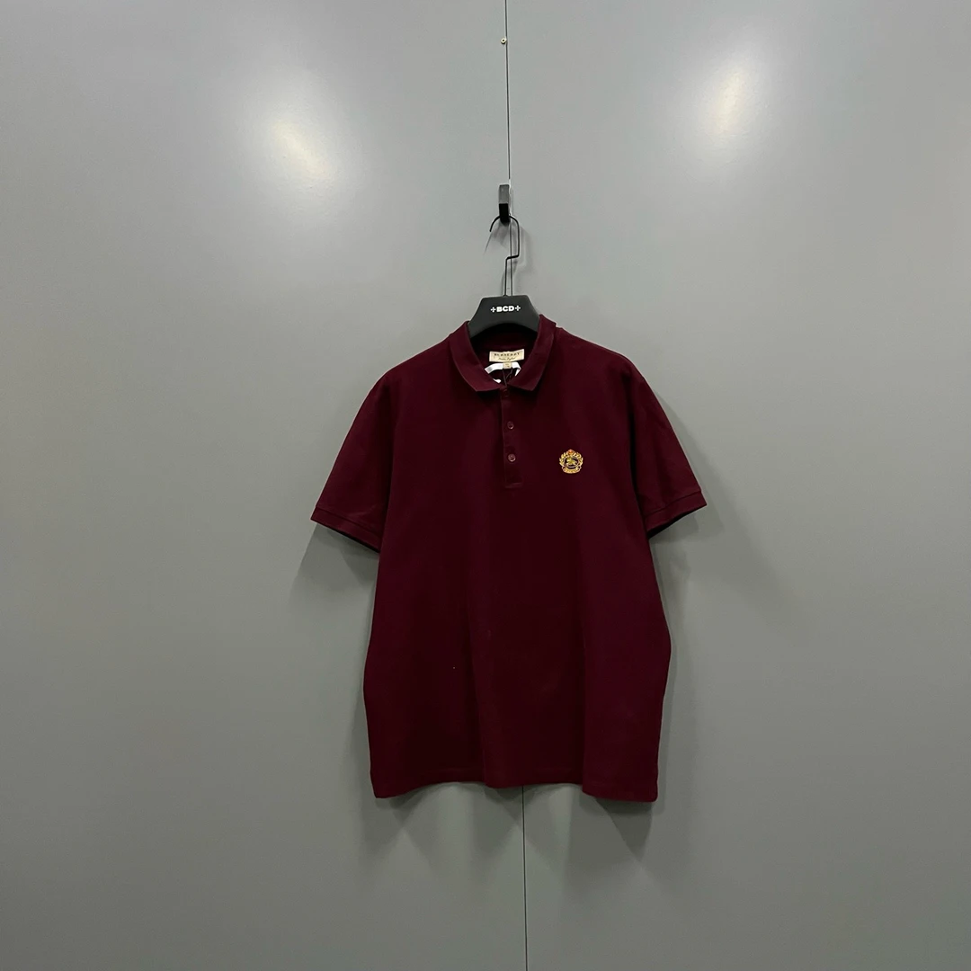 未使用 BURBERRY/博柏利 c630 酒红色徽标刺绣polo衫XXL码 018738
