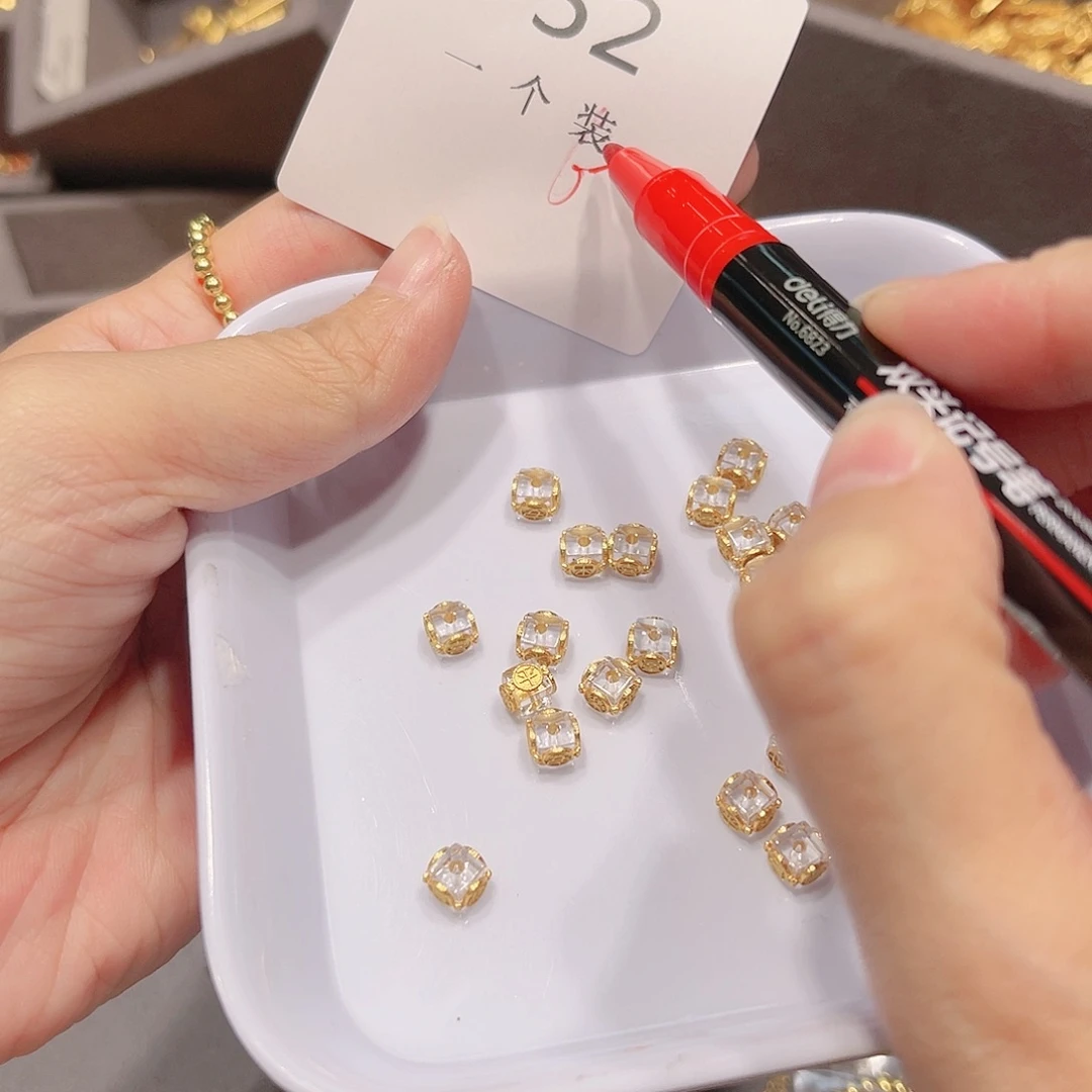 紫晶珠宝半成品银S925镀金镶嵌52