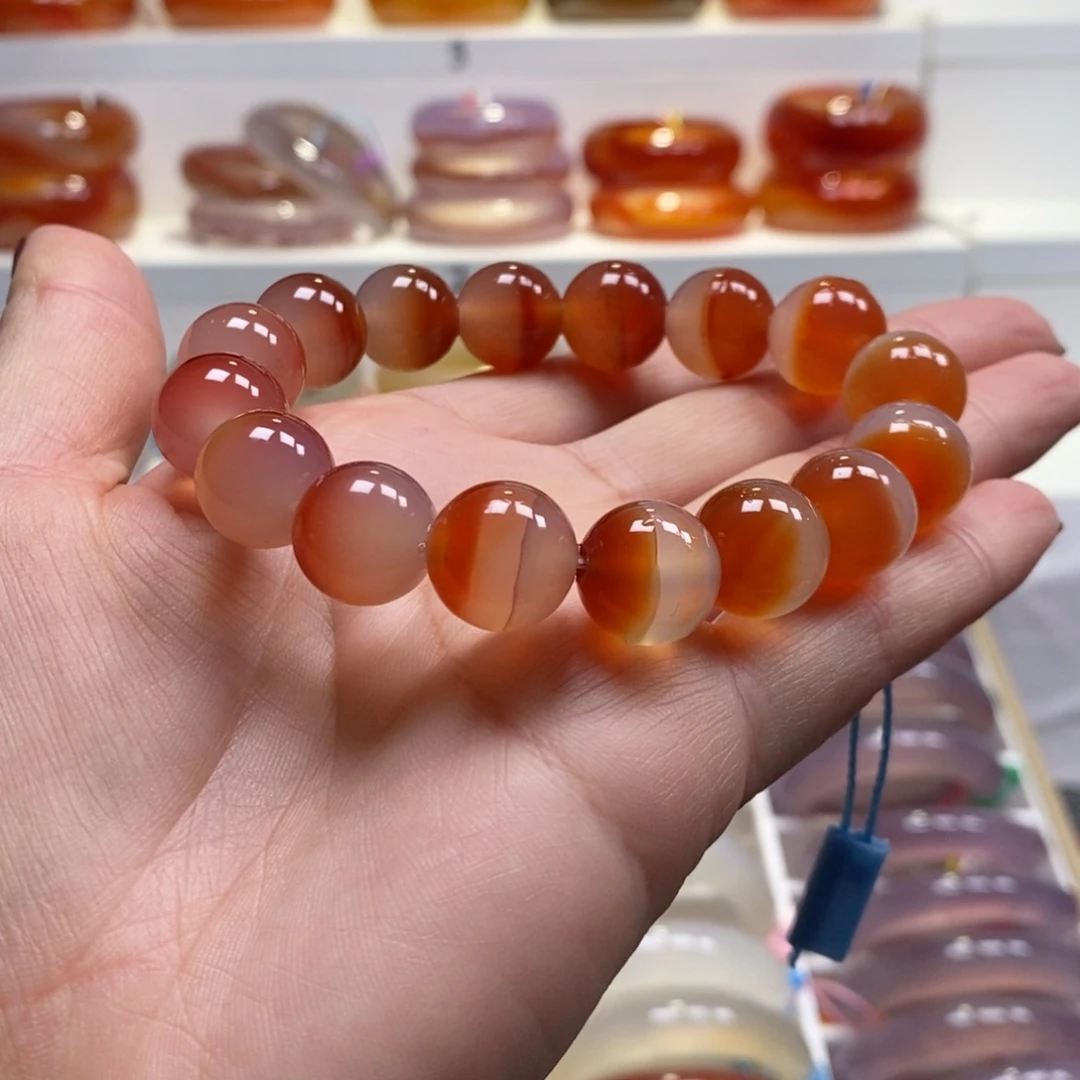 玛瑙/玉髓未镶嵌手串天然纹雾飘沙